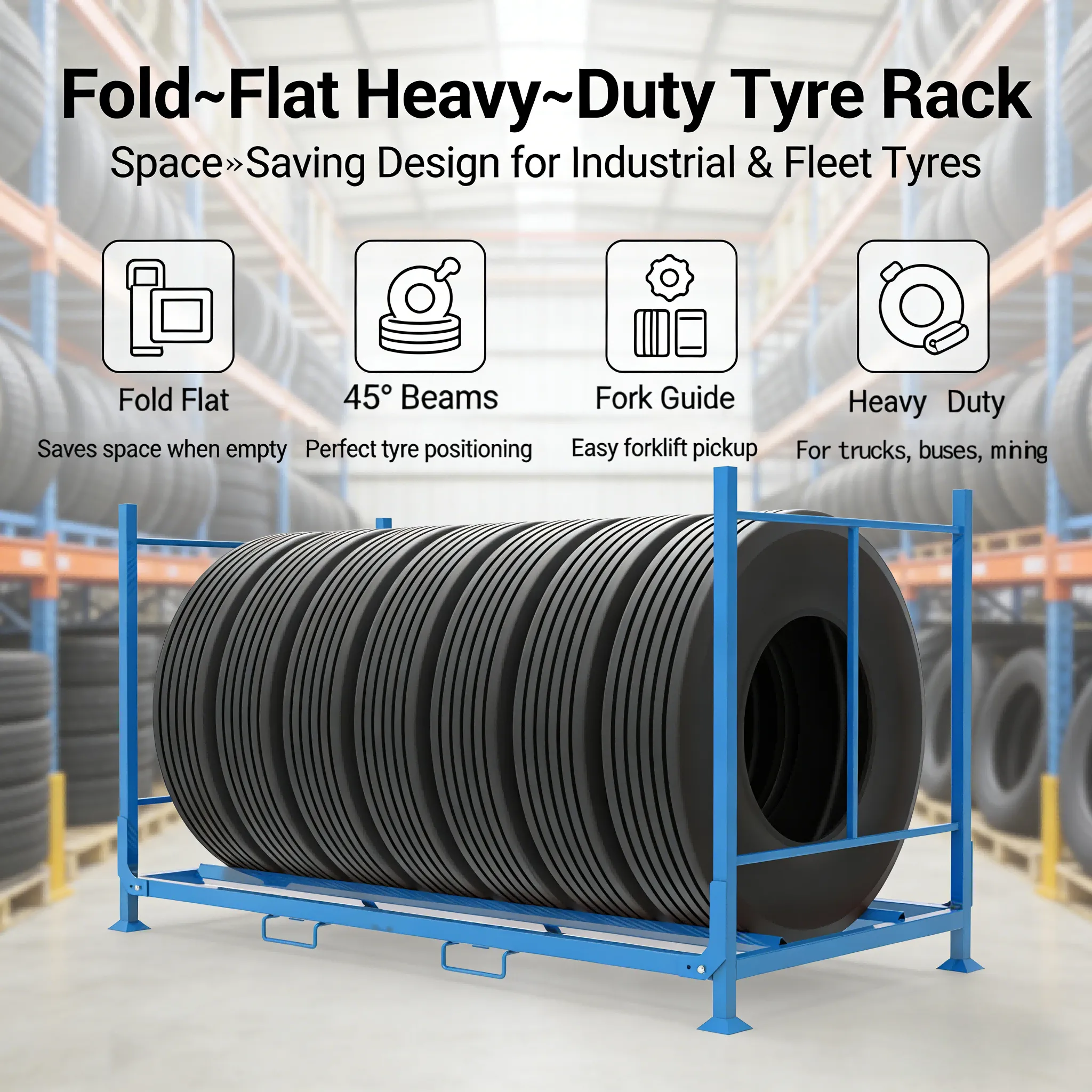 Foldable tyre rack