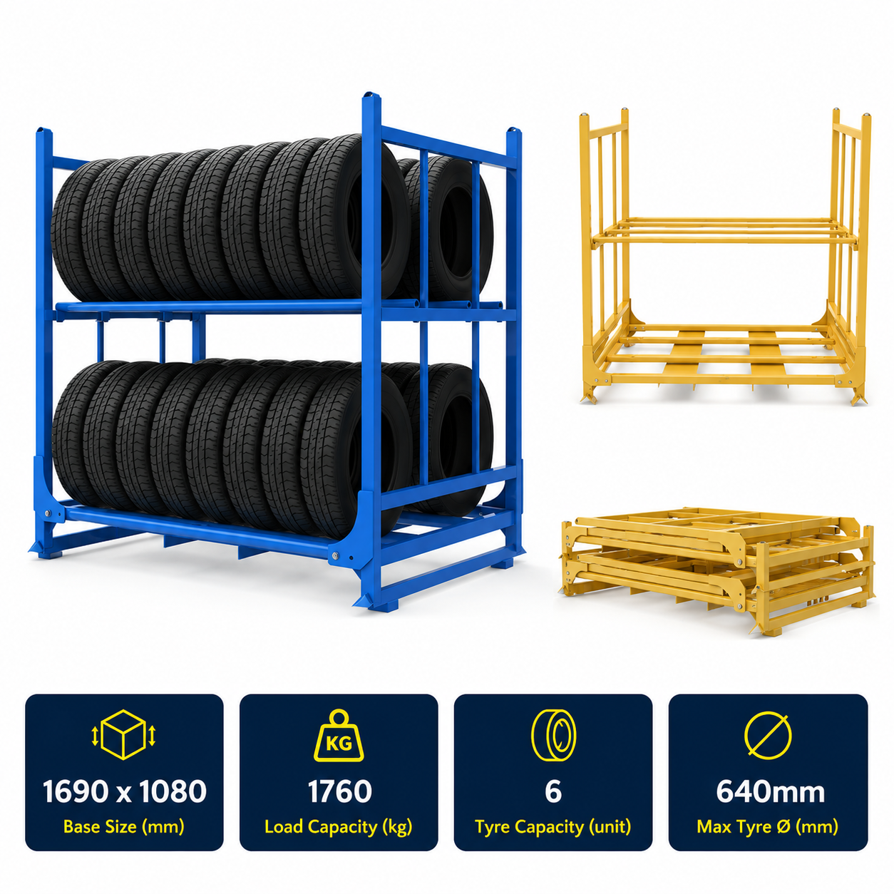 Foldable tyre rack